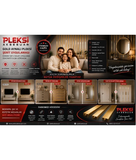 1 cm x 244 cm şerit gold pleksi 1 adet 1 cm x 244 cm şerit gold pleksi 1 adet