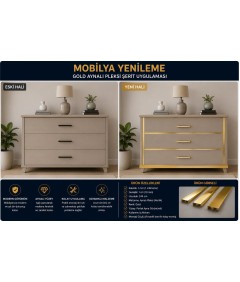 1 cm x 244 cm şerit gold pleksi 1 adet