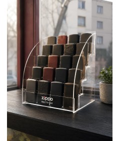 Şeffaf Pleksi Zippo Çakmak Standı – 20’li Koleksiyon ve Sergileme Standı