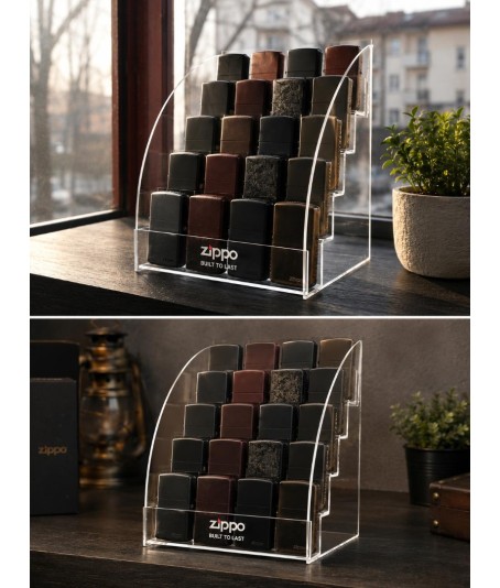 Şeffaf Pleksi Zippo Çakmak Standı – 20’li Koleksiyon ve Sergileme Standı Şeffaf Pleksi Zippo Çakmak Standı – 20’li Koleksiyon ve Sergileme Standı